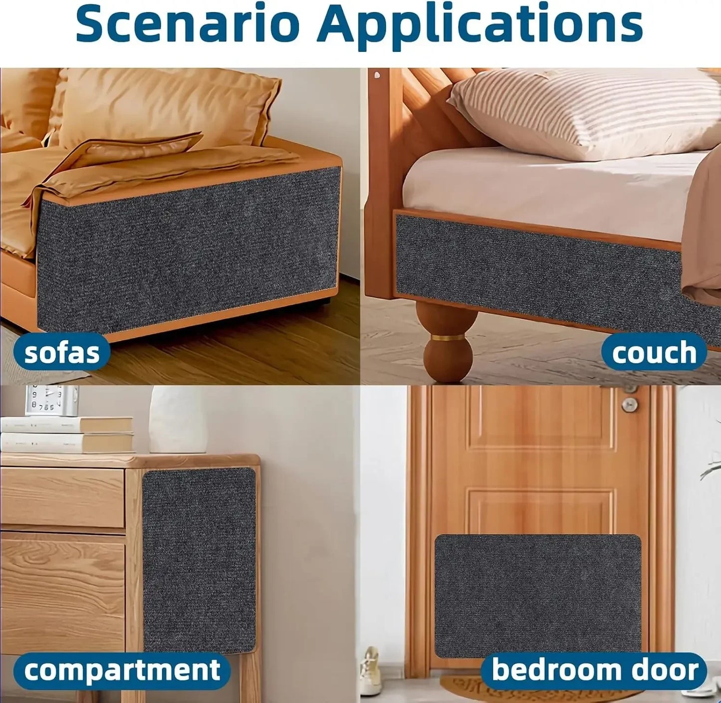 adjustable cat scratch mat for walls, corners & furniture