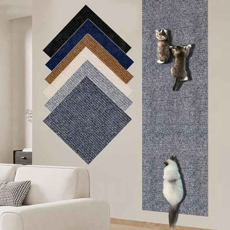 adjustable cat scratch mat for walls, corners & furniture