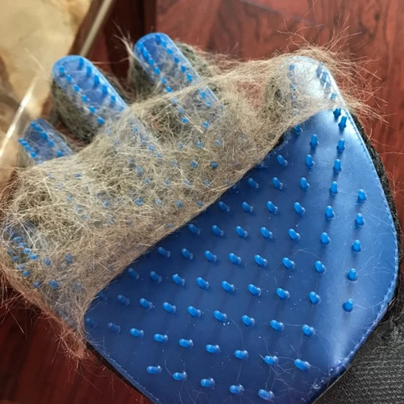 deluxe rubber pet grooming glove