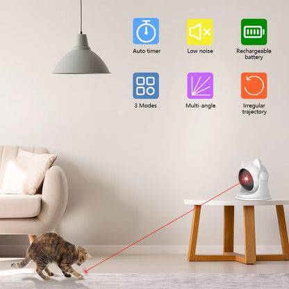 Smart Motion-Activated Laser Toy – Rechargeable Interactive Exercise System for Cats