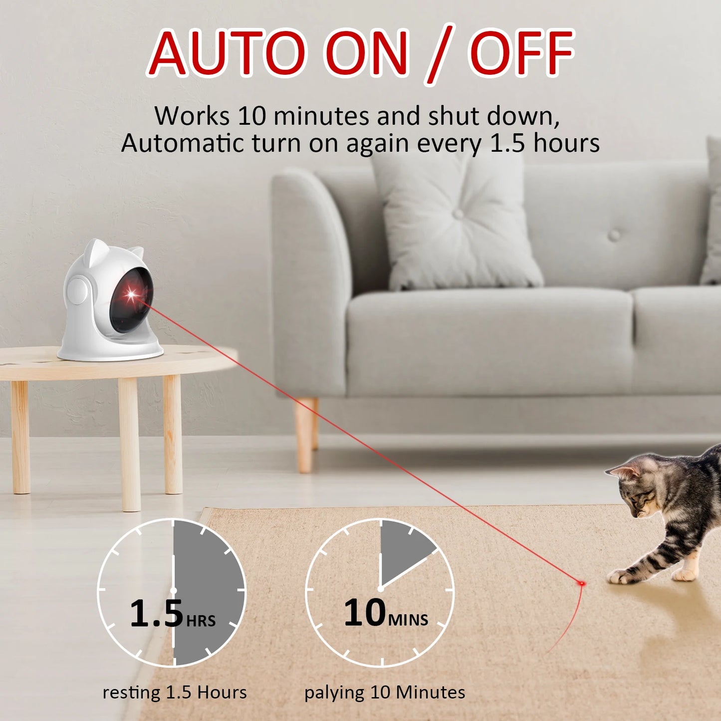 smart motion-activated laser toy – rechargeable interactive exercise system for cats